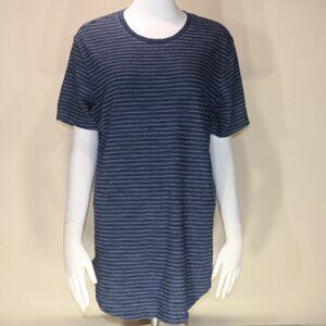 Pacsun Striped Navy Longer Fit Scalloped T Shirt Size Small